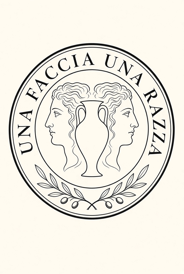 Una Faccia Una Razza seal in ink black
